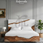 Elegant Simple Bed Epoxy Combination Solid Wood RM-22