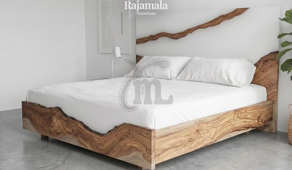 Elegant Simple Bed Epoxy Combination Solid Wood RM-22.1