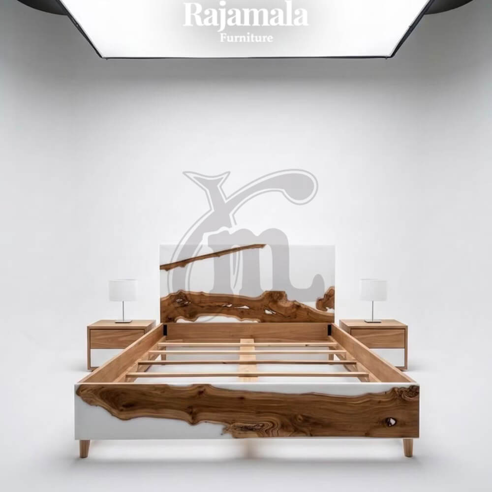 Elegant Simple Bed Epoxy Combination Solid Wood RM-22.2