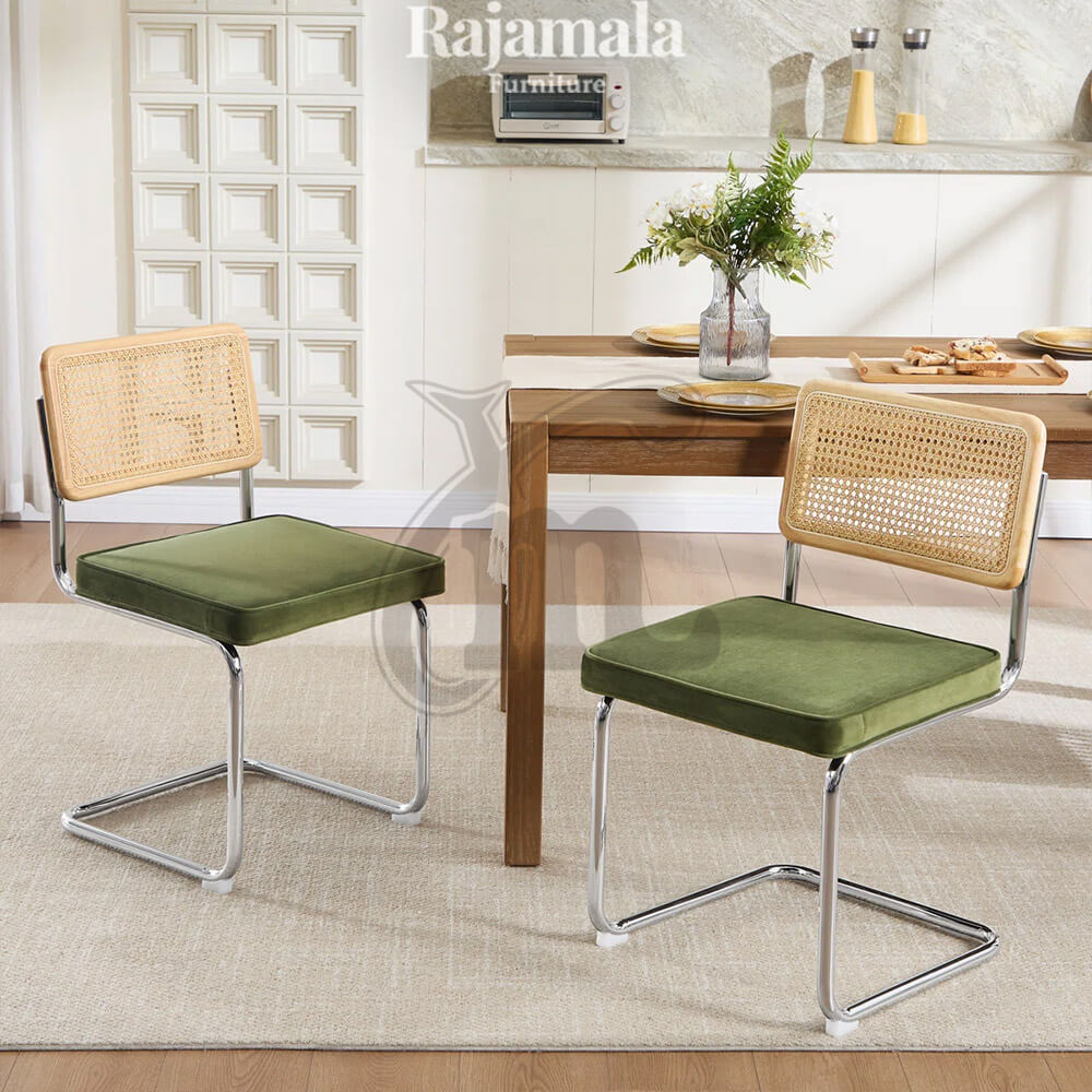 Natural Furnish Dining Table Set With Stainless Cesca Chair RM-36.2
