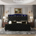 Scandinavian Bed Frame Design Full Upholstery RM-32