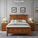 Teak Wood Bed Frame Natural Simple Minimalist RM-23