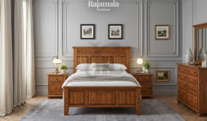 Teak Wood Bed Frame Natural Simple Minimalist RM-23