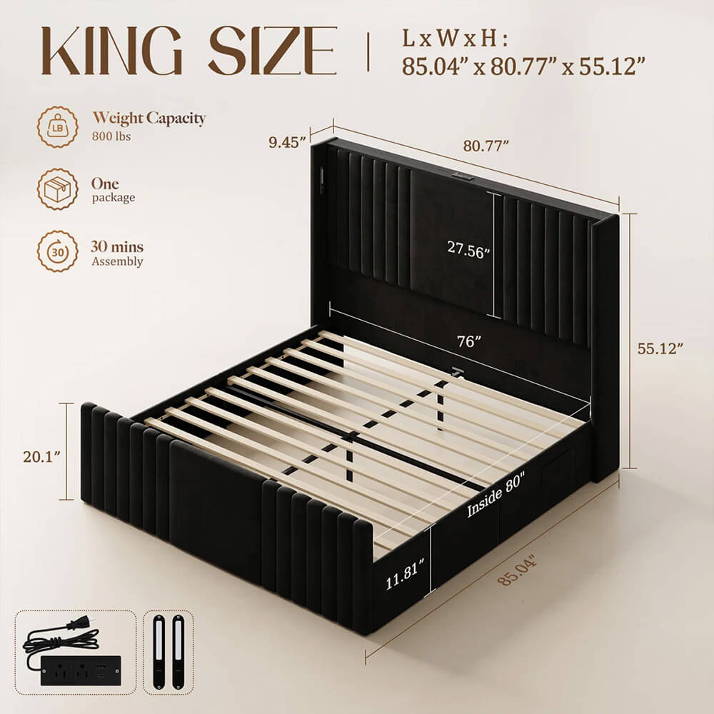 Bed Frame Minimalist Style Full Premium Upholstery RM-46.1