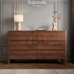6 Drawer Minimalist Brown Natural Teak Wood RM-56