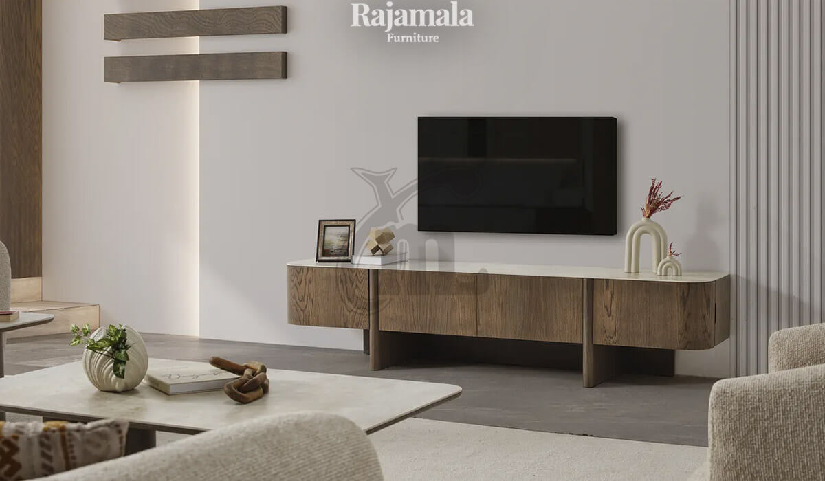 Elegant TV Stand Marquetry Design Solid Teak Wood RM-51.1 Elegant TV Stand Marquetry Design Solid Teak Wood RM-51.1