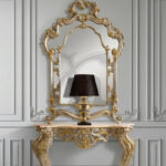 Luxurious Console Table With Mirror Carving Kingdom Design RM-62