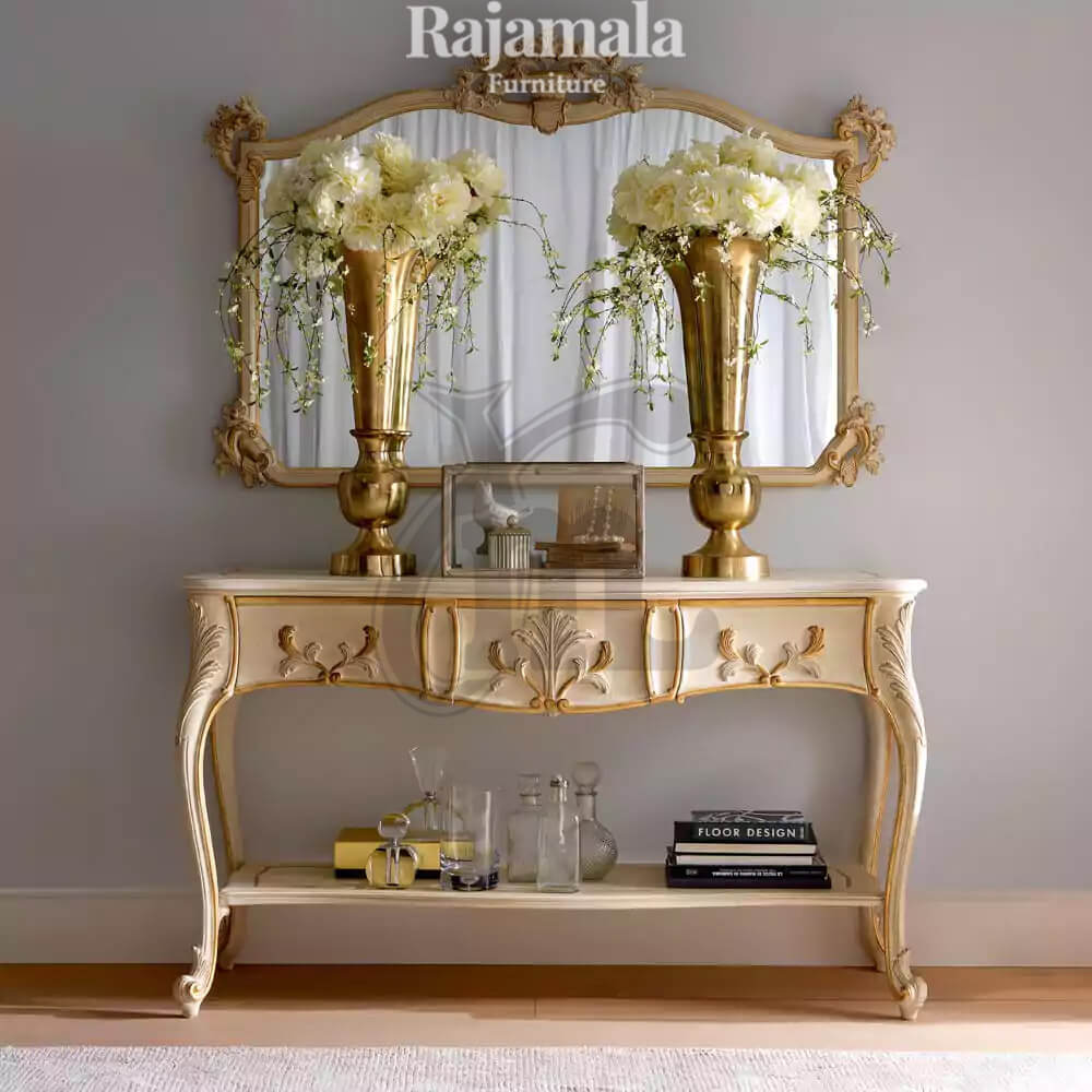 Mirror Console Table Palace Carving Style RM-67.2