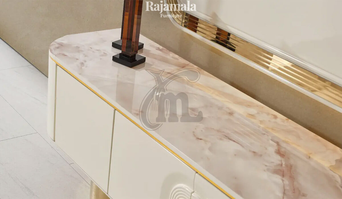 TV Stand Minimalist White Glossy Elegant Living Room RM-50.1