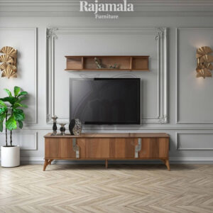 TV Unit Minimalist Solid Teak Wood Modern Design RM-49