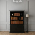 Aura Minimalist Wood Cabinet Bookcase Black Edition RM-91