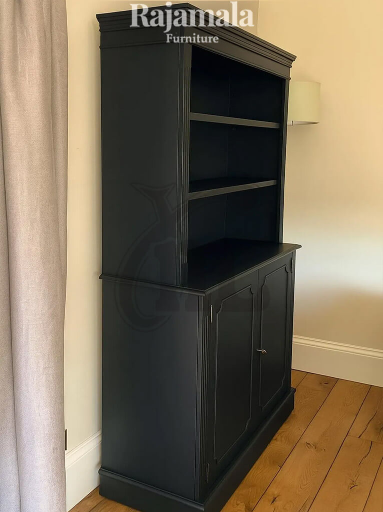 Aura Minimalist Wood Cabinet Bookcase Black Edition RM-91.2