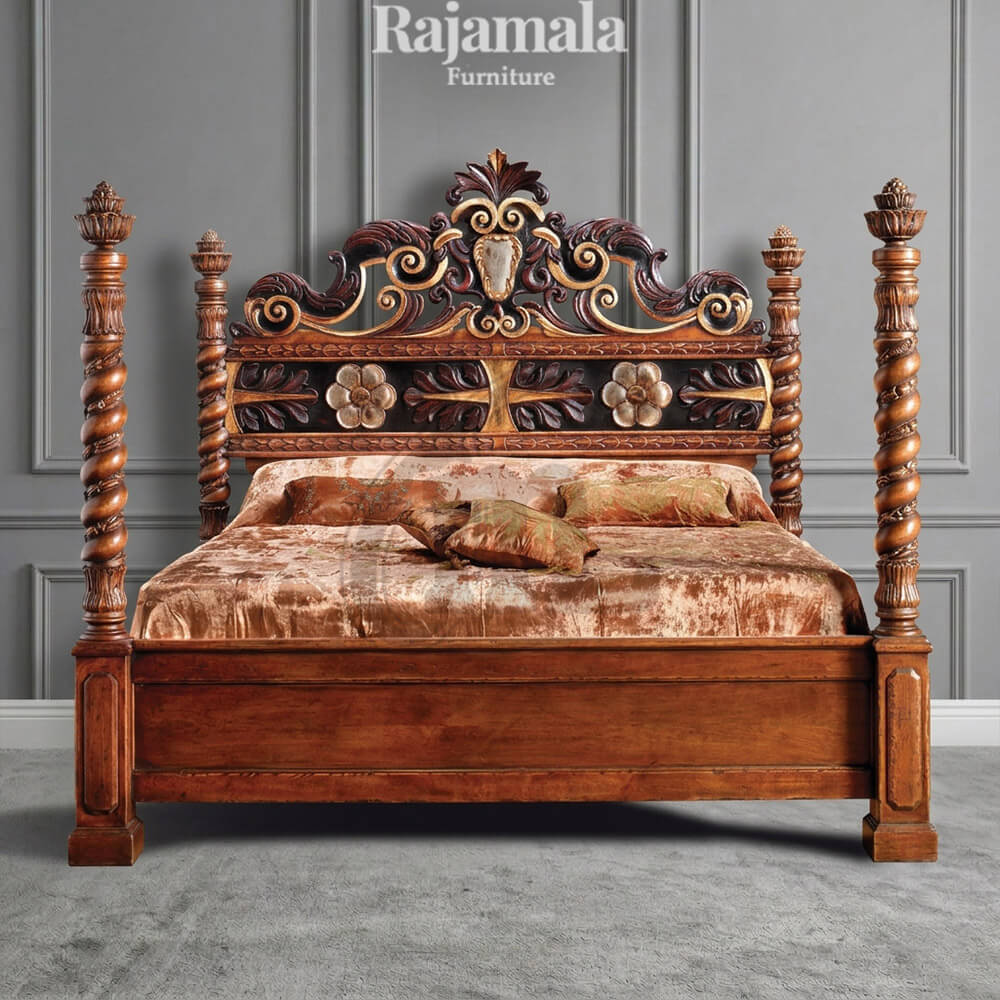 Bed Canopy Luxury Carved Kingdom Palace RM-120 Bed Canopy Luxury Carved Kingdom Palace RM-120