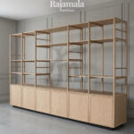 Belmont Oak Bookcase Cabinet Solid Wood RM-85
