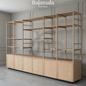 Belmont Oak Bookcase Cabinet Solid Wood RM-85