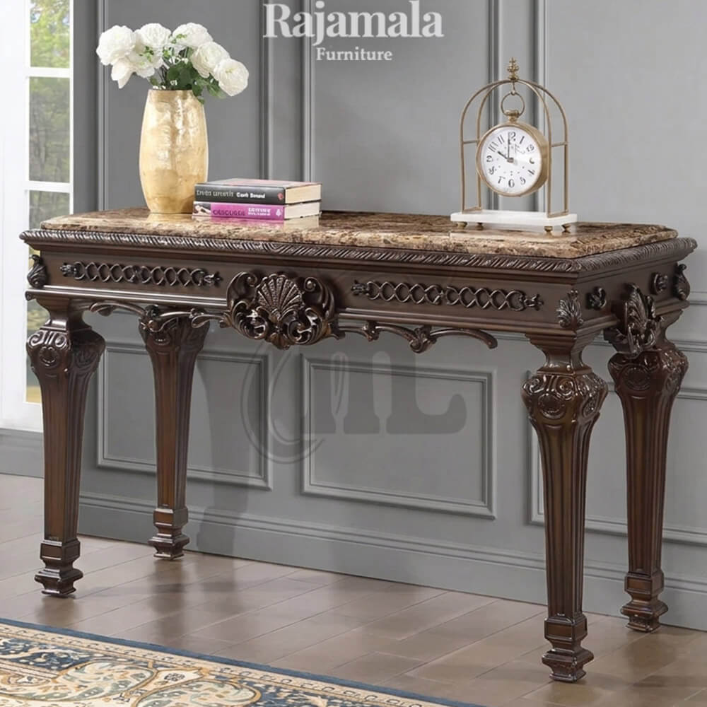 Classic Console Table Teak Solid Wood Premium RM-114 Classic Console Table Teak Solid Wood Premium RM-114