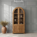 Display Cabinet Teak Wood Natural Walnut Color RM-86