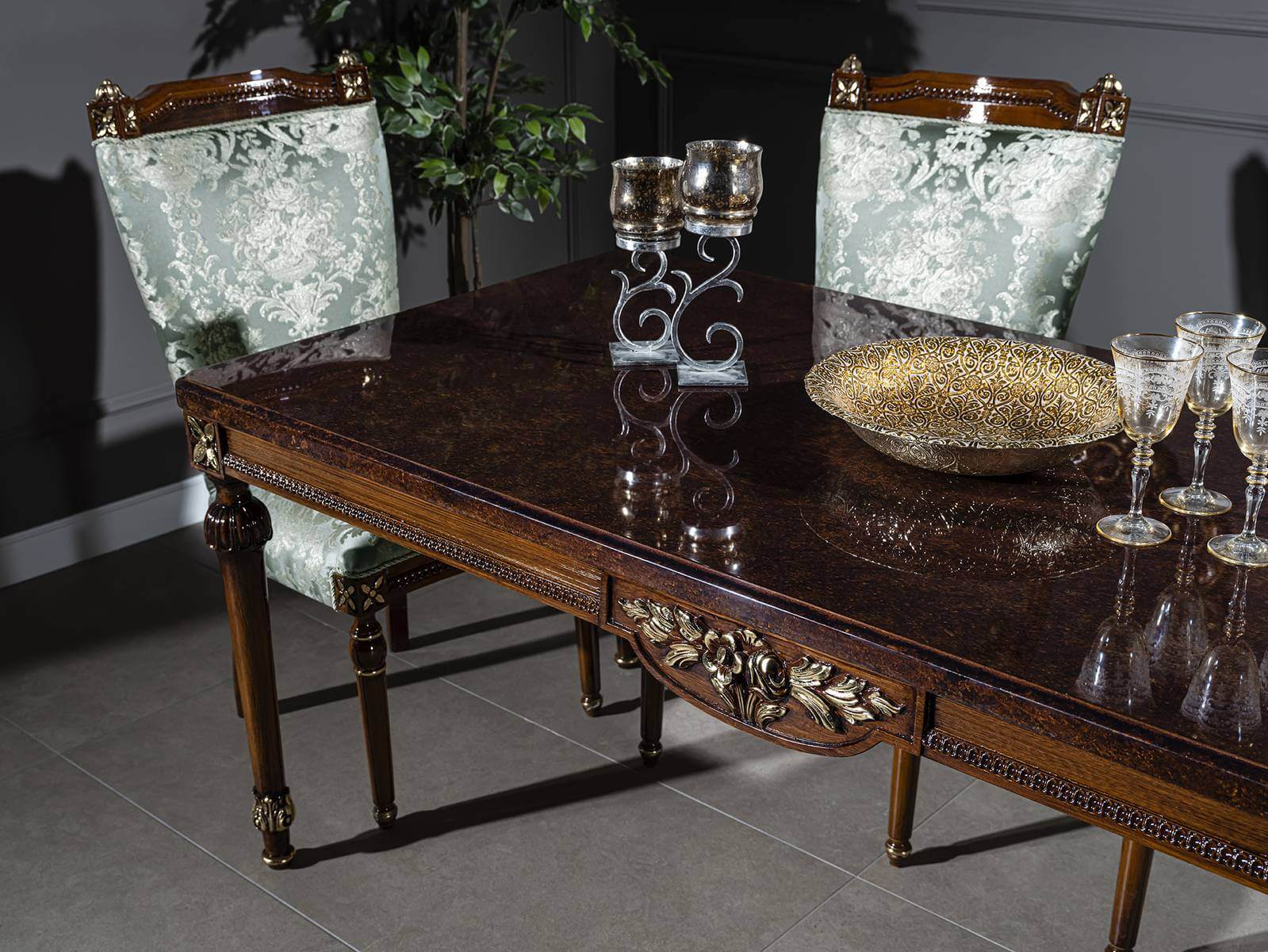 Elysian Elegance Carved Dining Table Design RM-98.2