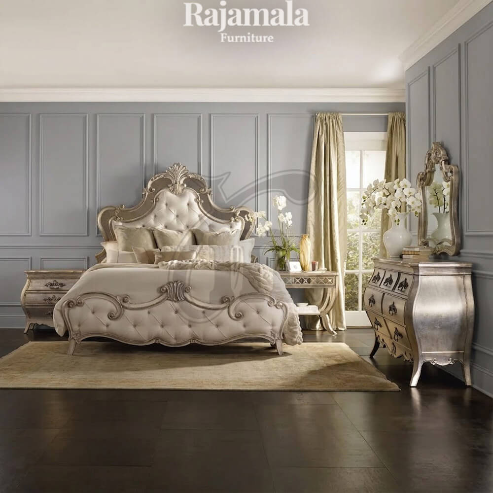 Luxury Bed Frame Crown Carved Design Palace RM-117.1