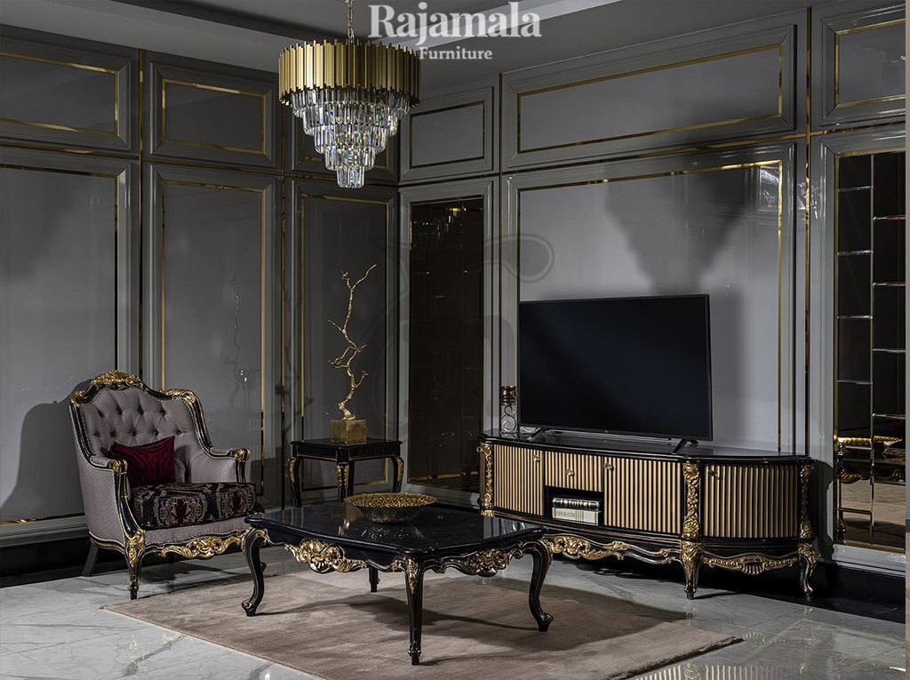 Luxury Entertainment TV Center Turkish Living Room Design RM-74.1