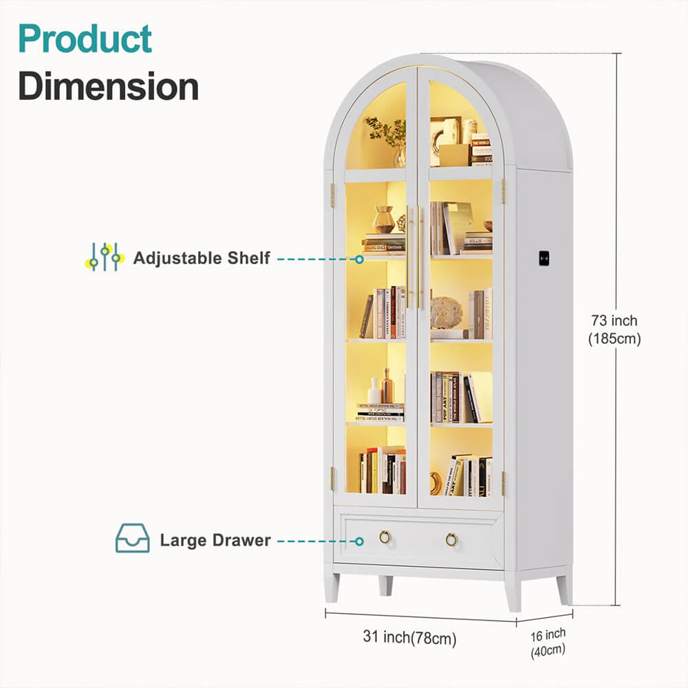 Minimalist Elegance Standing Glass Showcase Cabinet RM-102.1