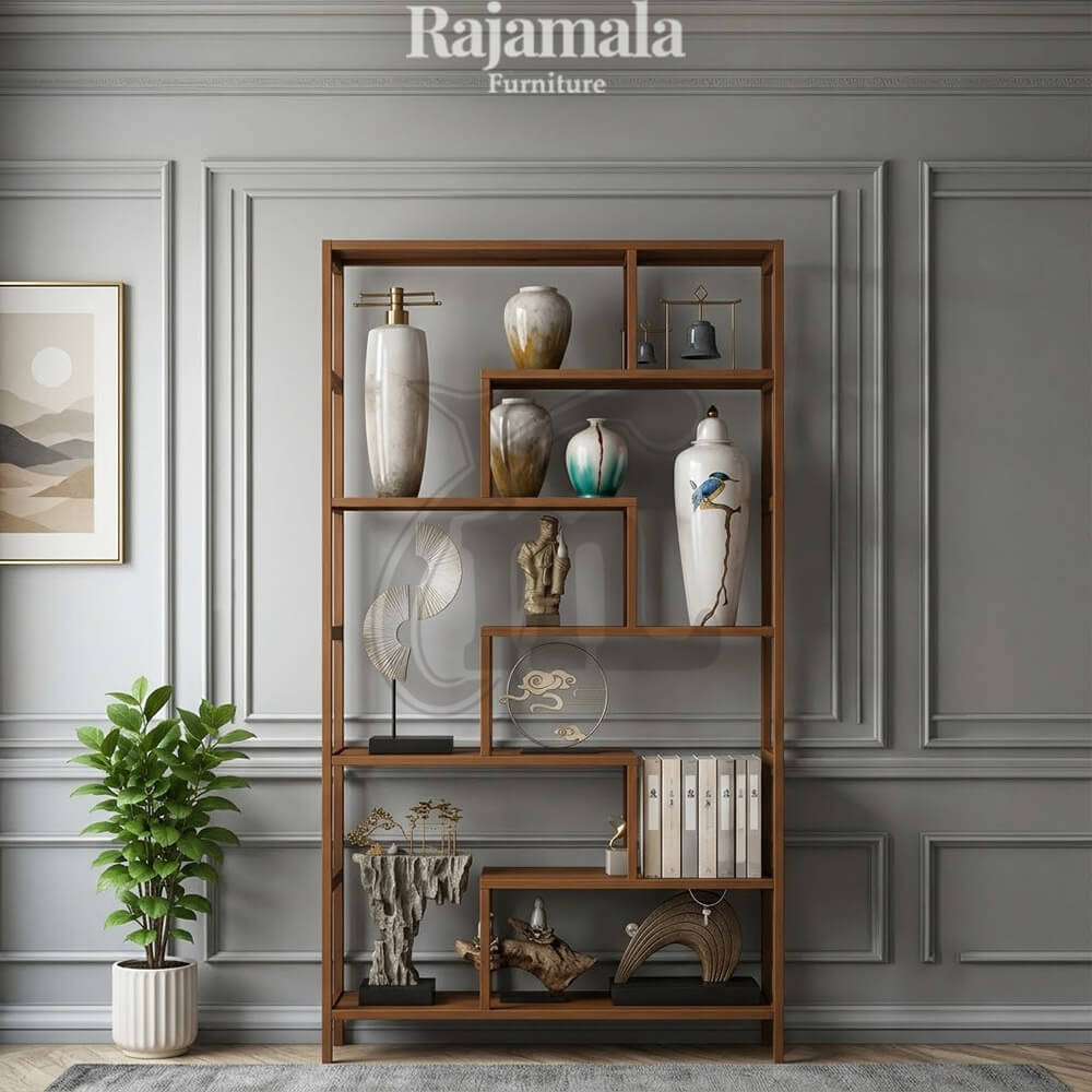 Minimalist Partition Bookshelf Solid Teak Wood RM-89 Minimalist Partition Bookshelf Solid Teak Wood RM-89