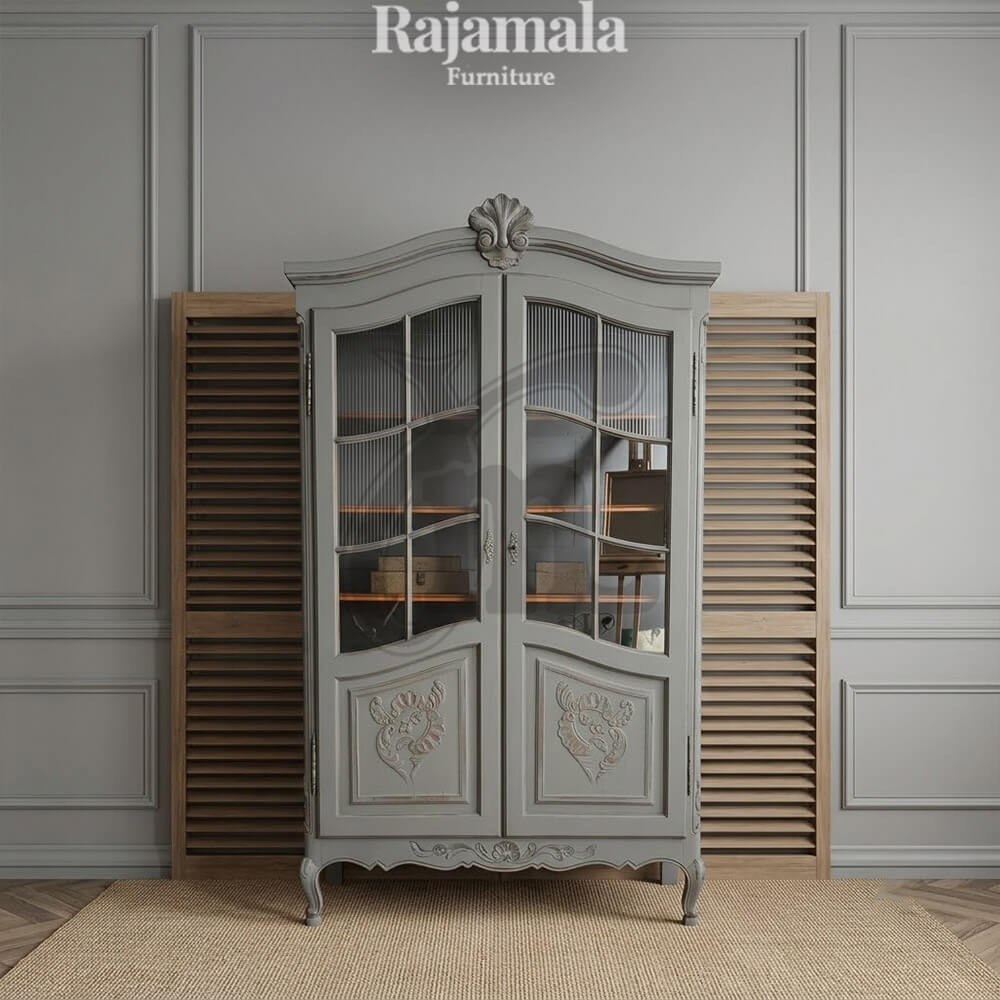 Minimalist Wooden Display Cabinet Classic French Vintage RM-90 Minimalist Wooden Display Cabinet Classic French Vintage RM-90
