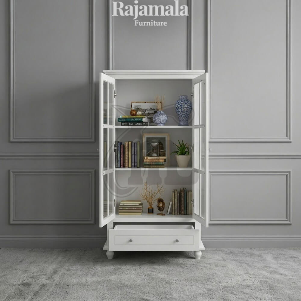 Modern Minimalist Curio Cabinet with Glass Doors RM-101.1