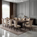 Natural Walnut Dining Table Set Luxurious Elegance RM-100