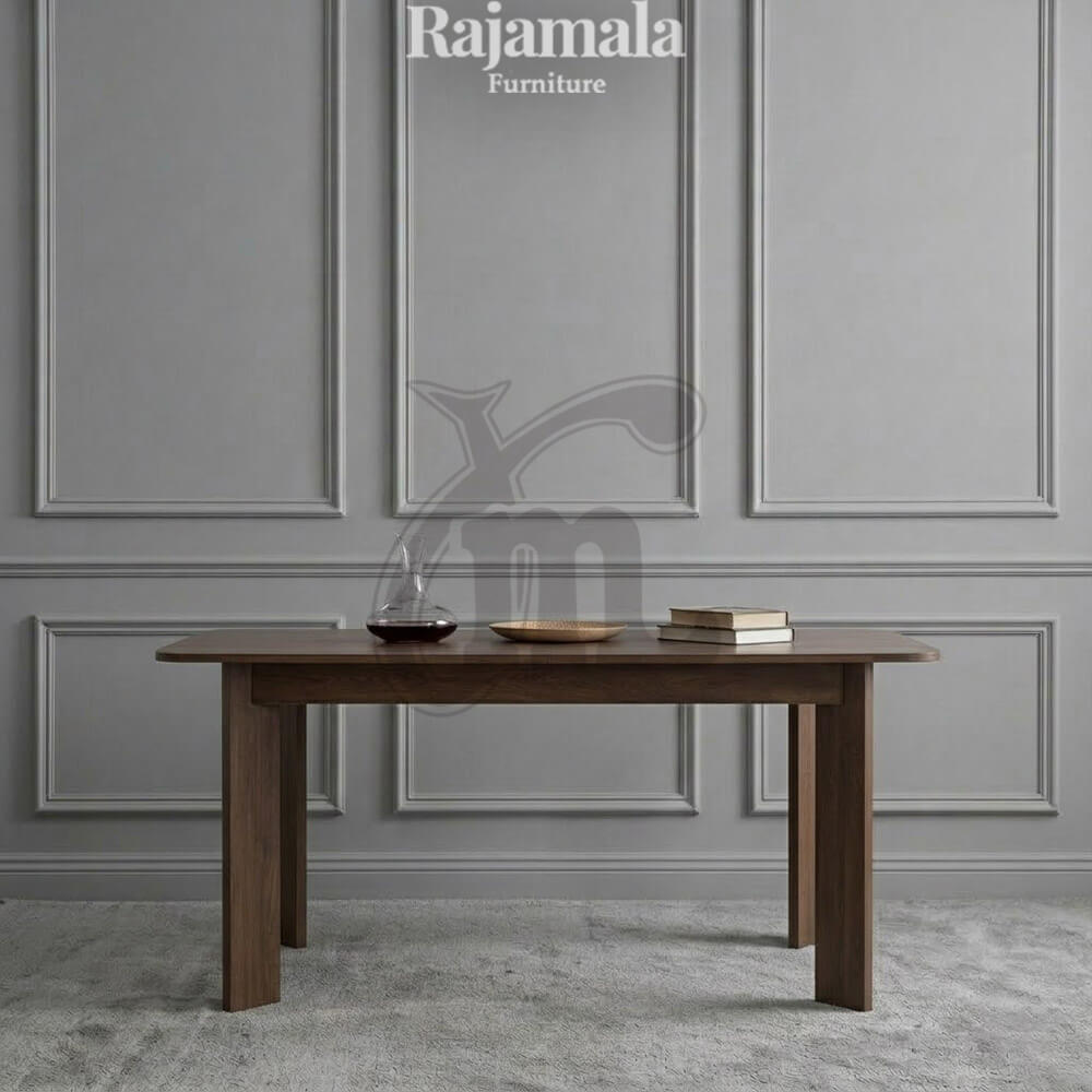 Premium Stainless Steel Base Dining Table Teak Wood RM-96.2