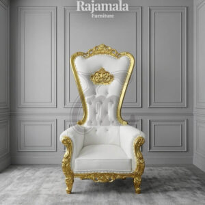 Queen Chair Gold Elegant Majestic Carving Style RM-82