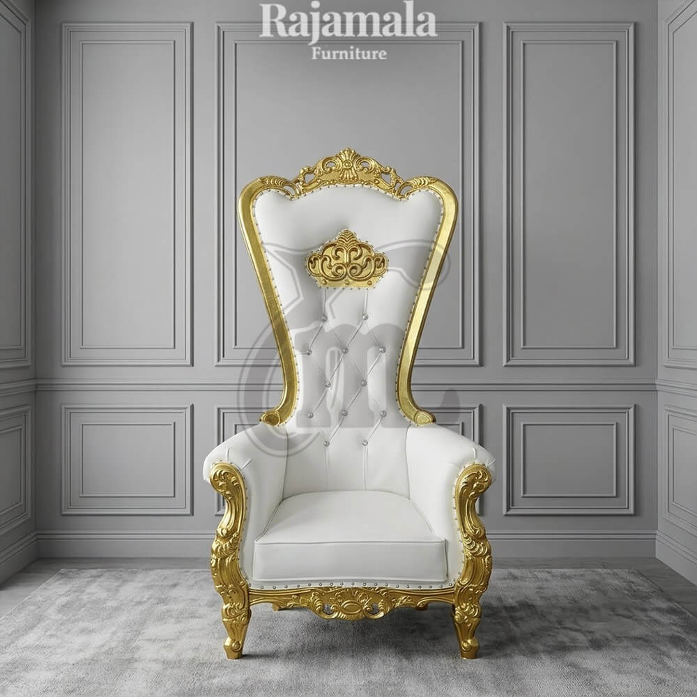 Queen Chair Gold Elegant Majestic Carving Style RM-82 Queen Chair Gold Elegant Majestic Carving Style RM-82