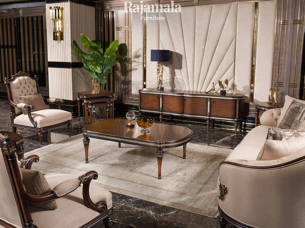 Royal Handcrafted Teak TV Stand Marquetry Style RM-108.2