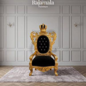Royal King Chair Crown Carving Kingdom Design RM-84