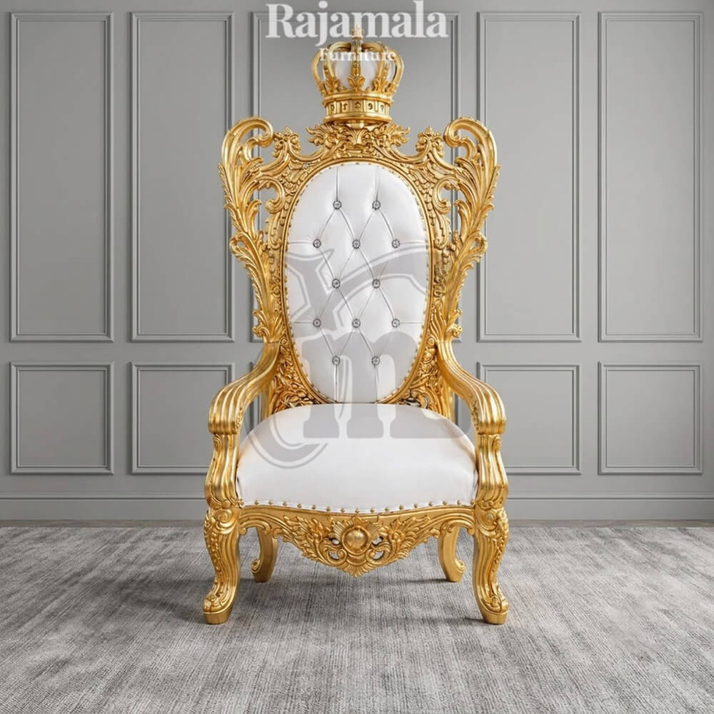 Royal King Chair Crown Carving Kingdom Design RM-84.1