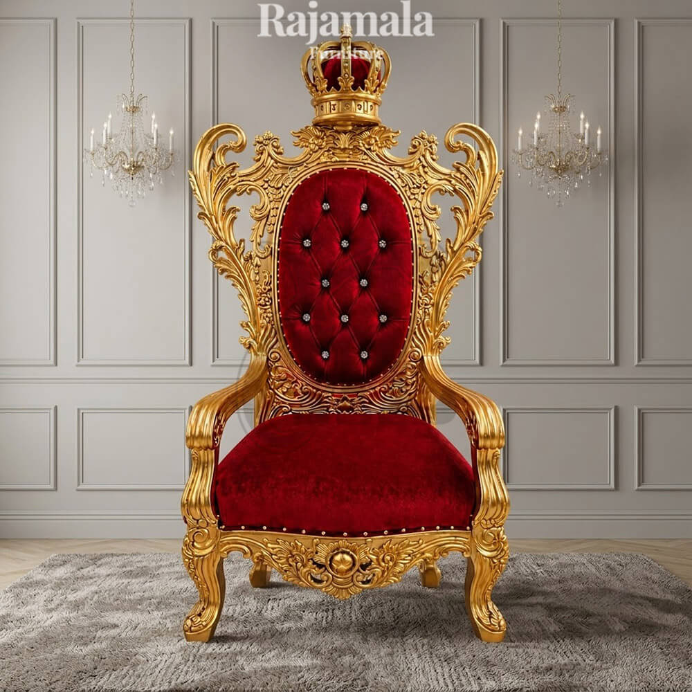 Royal King Chair Crown Carving Kingdom Design RM-84.2