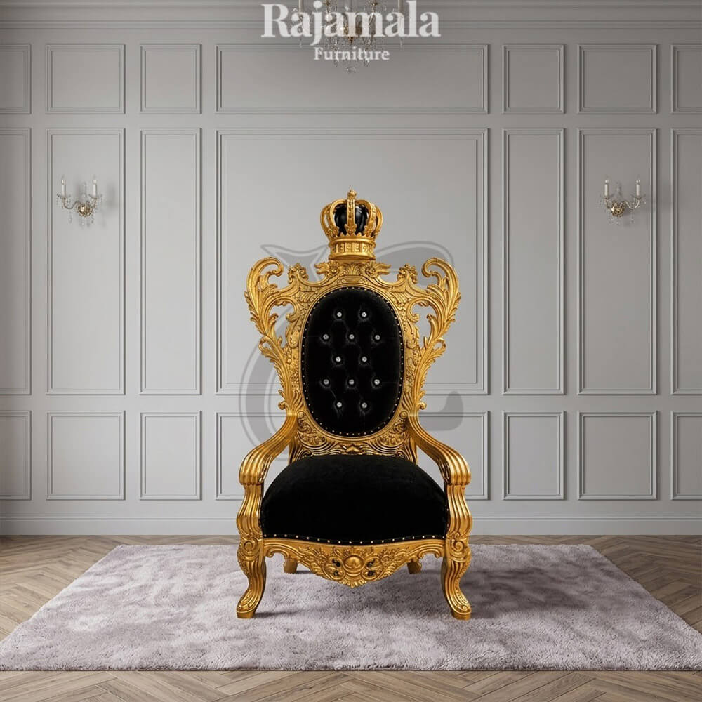 Royal King Chair Crown Carving Kingdom Design RM-84 Royal King Chair Crown Carving Kingdom Design RM-84