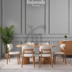 Solace Dining Table Set Solid Teak Wood Walnut Color RM-95