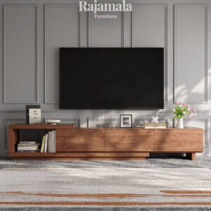 Bufet TV Jati Minimalis Natural Walnut Color Solid Wood RM-143