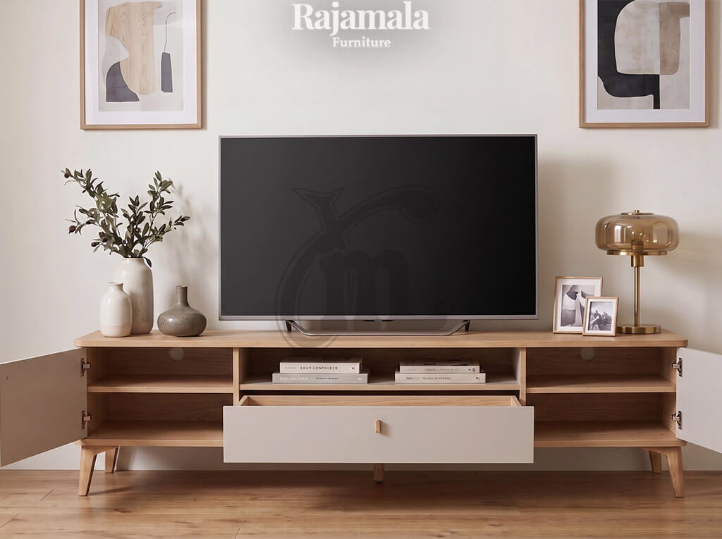 Bufet TV Minimalis Jati Scandinavian Simple Style RM-135.1