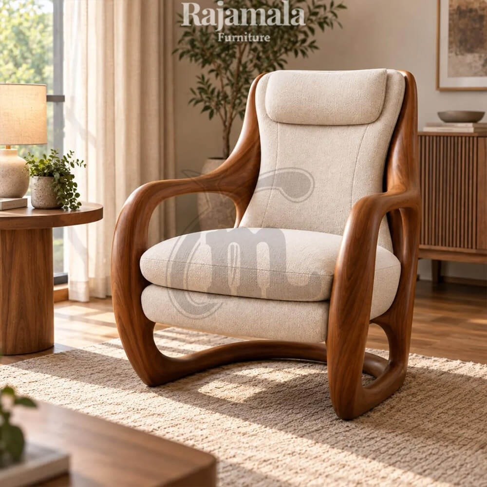Desain Kursi Sofa Minimalis Terbaru Natural Walnut Color RM-155.1