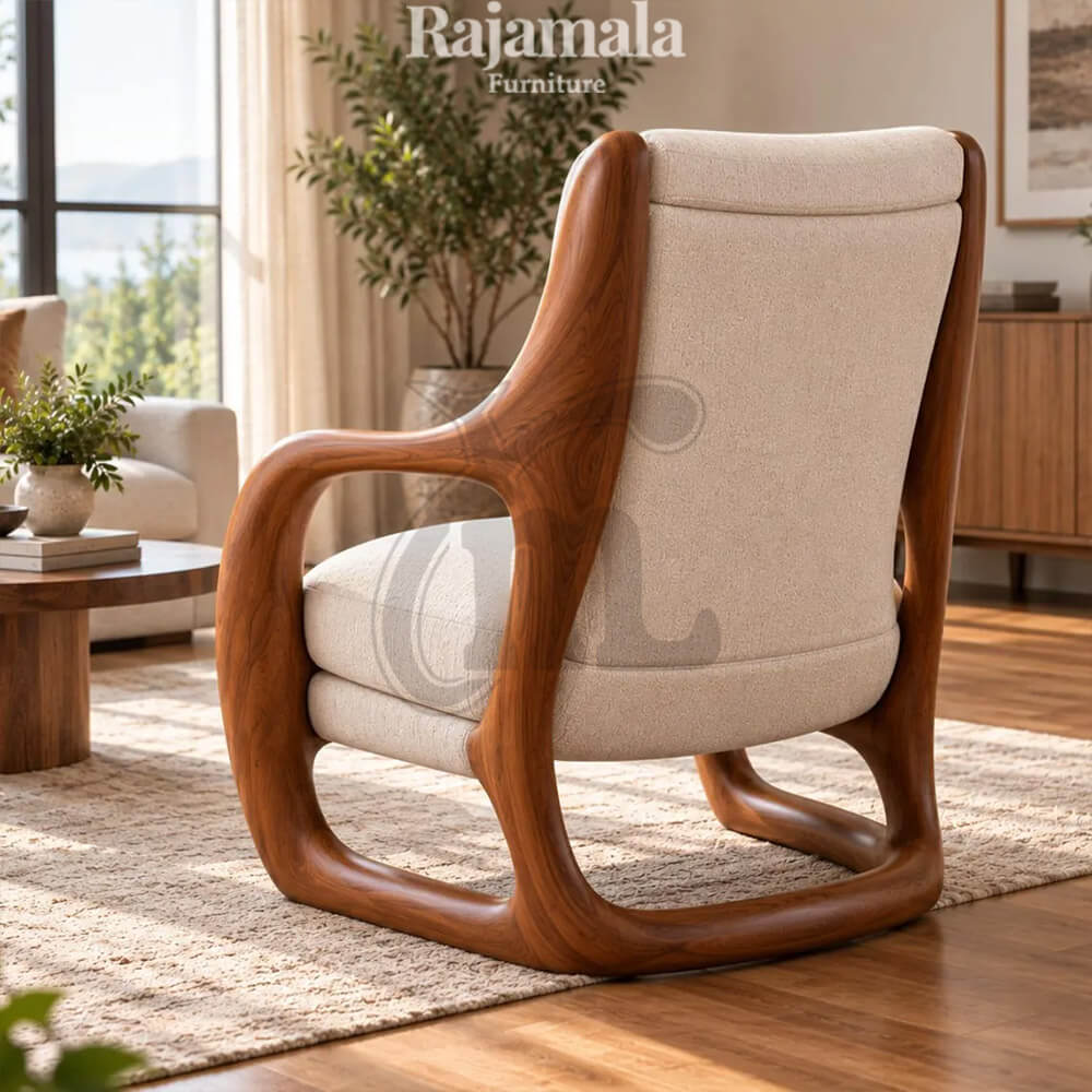 Desain Kursi Sofa Minimalis Terbaru Natural Walnut Color RM-155.2