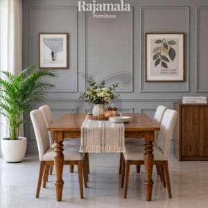 Meja Makan Jati Jepara Minimalis Natural Walnut Color RM-158