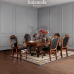 Meja Makan Jati Mewah Classic Type Natural Dark Brown RM-170