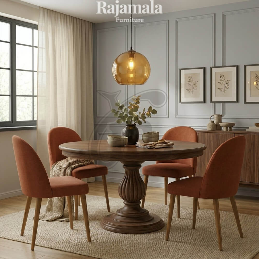 Meja Makan Jepara Minimalis Desain Bundar Simple Interior Style RM-160 Meja Makan Jepara Minimalis Desain Bundar Simple Interior Style RM-160