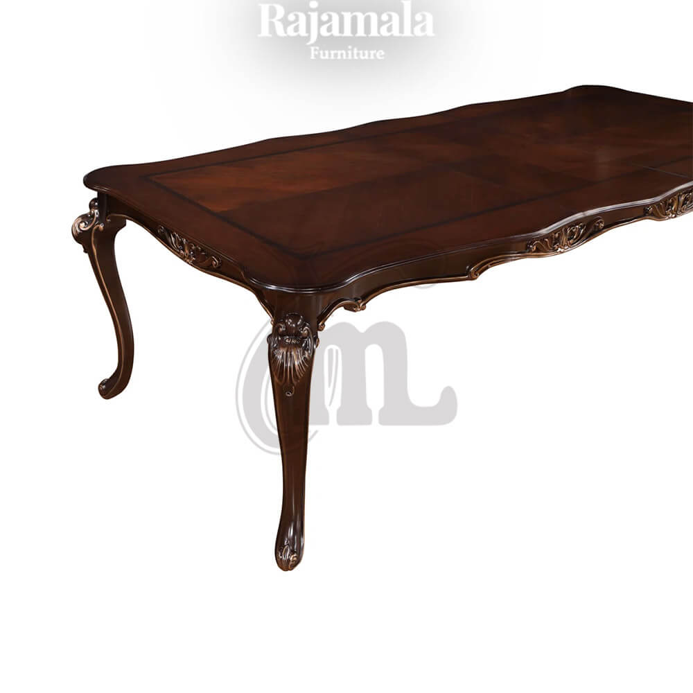 Meja Makan Mewah Kayu Jati Solid Premium Natural Glossy RM-172.2