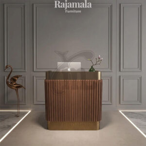Meja Resepsionis Hotel Kayu Jati Solid Minimalis Elegant RM-138