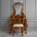 Meja Rias Mewah Kayu Jati Ukiran Klasik Natural Color RM-149
