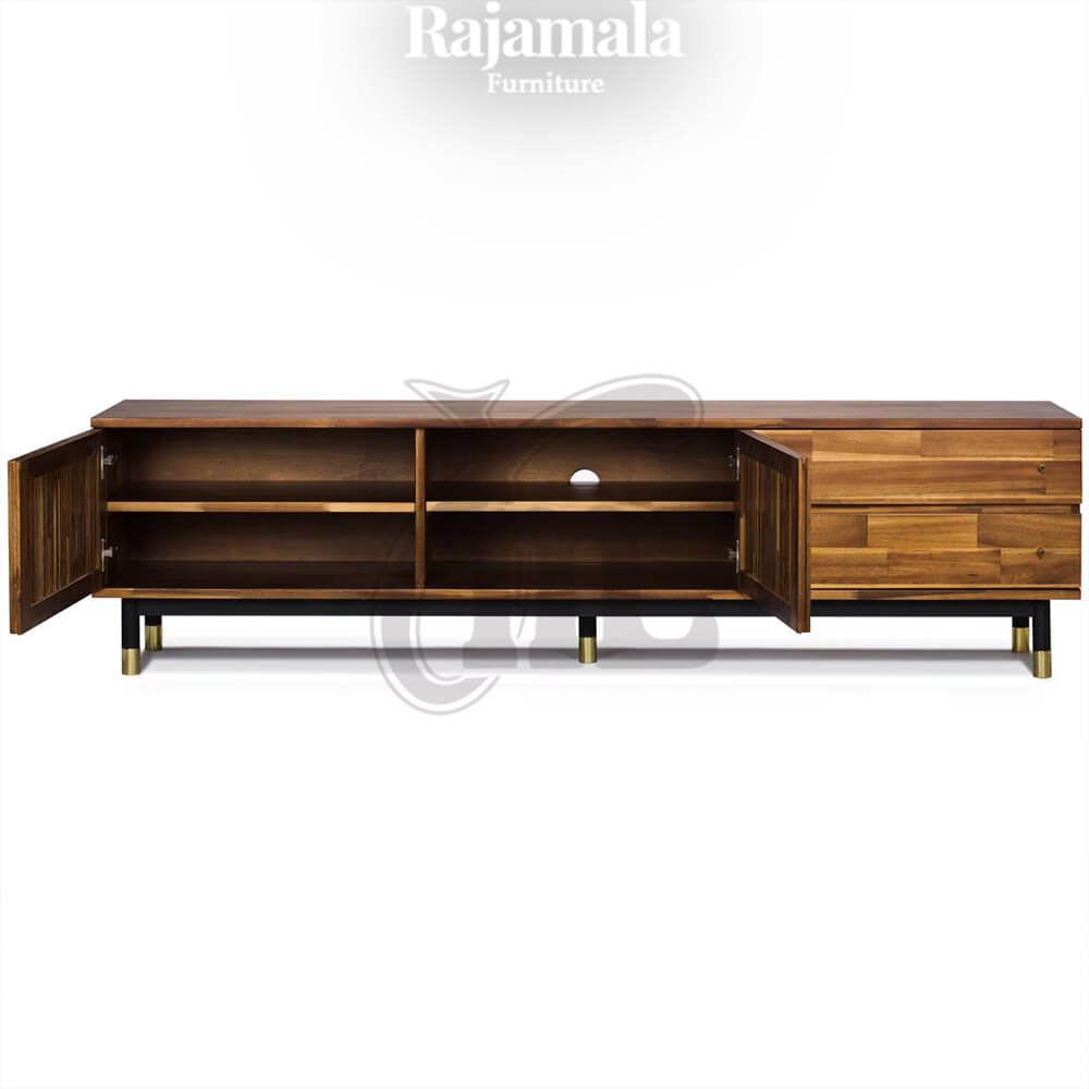 Meja TV Minimalis Jati Modern Excellent Walnut Color RM-165.1