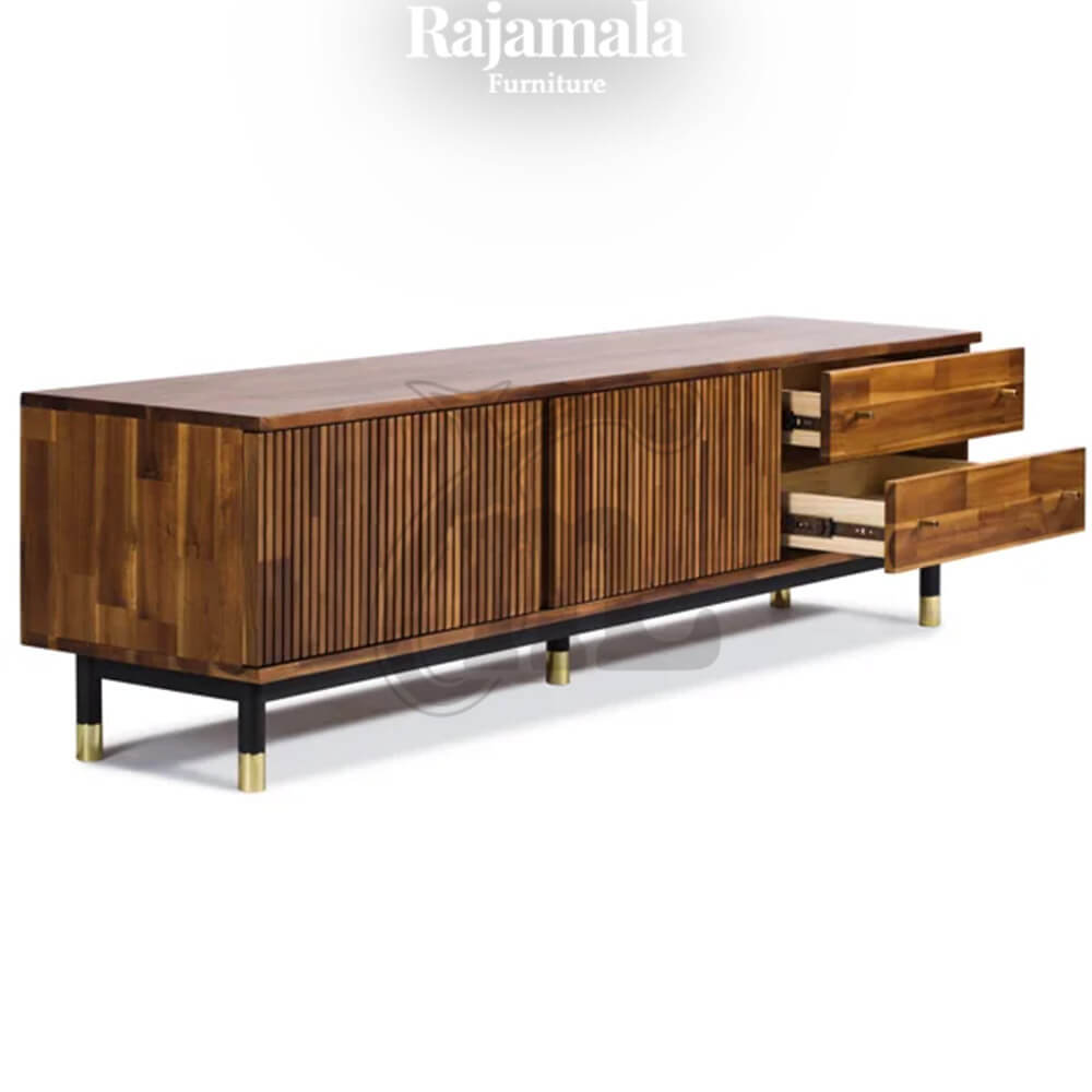 Meja TV Minimalis Jati Modern Excellent Walnut Color RM-165.2